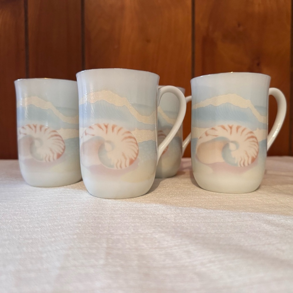 Otagiri Nautical Shell Mug Set - Blue and Cream - Picture 2 of 11